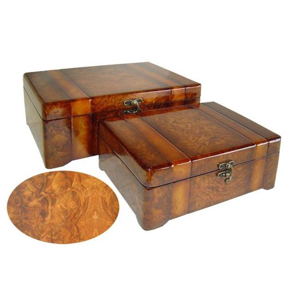 H2H Cheung's Rectangular Wooden Decorative Box Set of 2 H22546421
